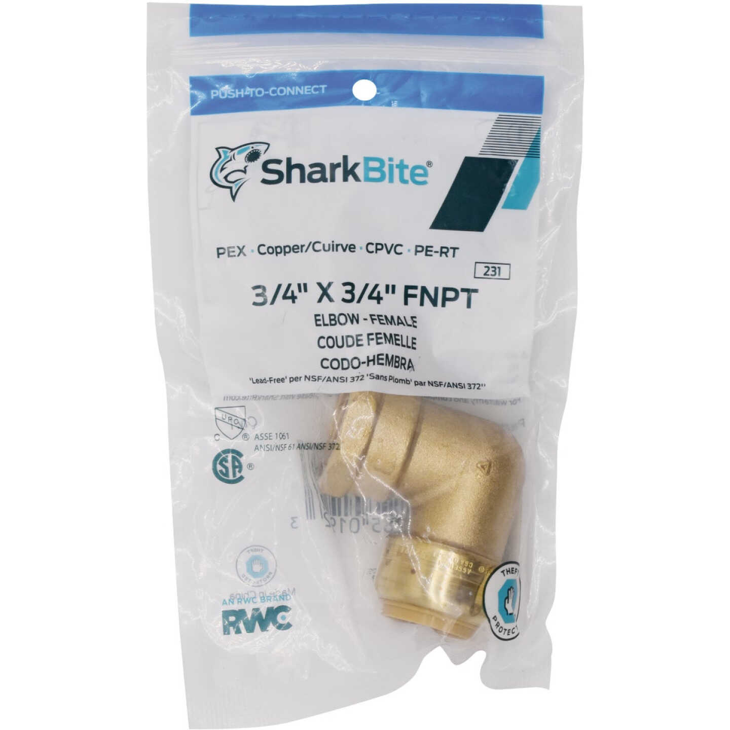 Best Sale ๐ SharkBite 3/4 In. X 3/4 In. Push-to-Connect FNPT Brass Elbow (1/4 Bend) ๐ 2 Best Sale ๐ SharkBite 3/4 In. X 3/4 In. Push-to-Connect FNPT Brass Elbow (1/4 Bend) ๐ - Image 2