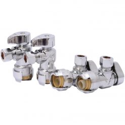 Cheapest ⌛ SharkBite 1/2 In. Push-to-Connect X 3/8 In. OD Compression Chrome-Plated Brass Quarter Turn Angle Valve (4-Pack) ❤️