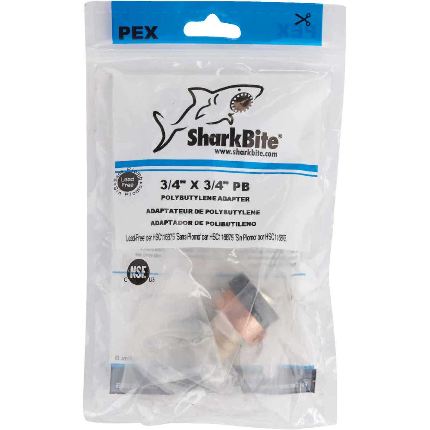 Flash Sale 𧨠SharkBite Crimp Transition Low Lead 3/4 In. Polybutylene, Brass PEX Coupling π 2 Flash Sale 𧨠SharkBite Crimp Transition Low Lead 3/4 In. Polybutylene, Brass PEX Coupling π - Image 2