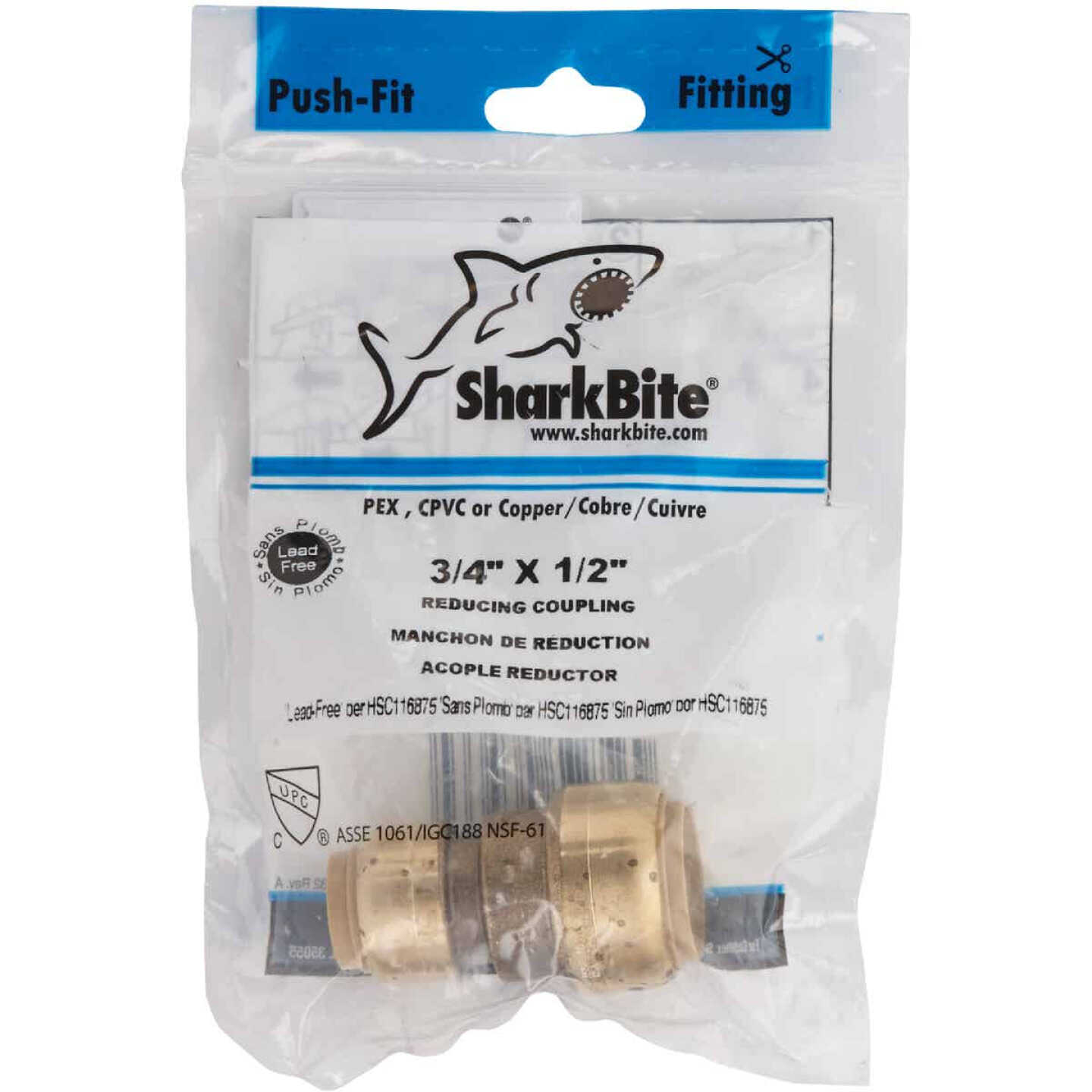 Discount 🤩 SharkBite 1/2 In. X 3/4 In. Push-to-Connect Brass Coupling ⭐ 2 Discount 🤩 SharkBite 1/2 In. X 3/4 In. Push-to-Connect Brass Coupling ⭐ - Image 2