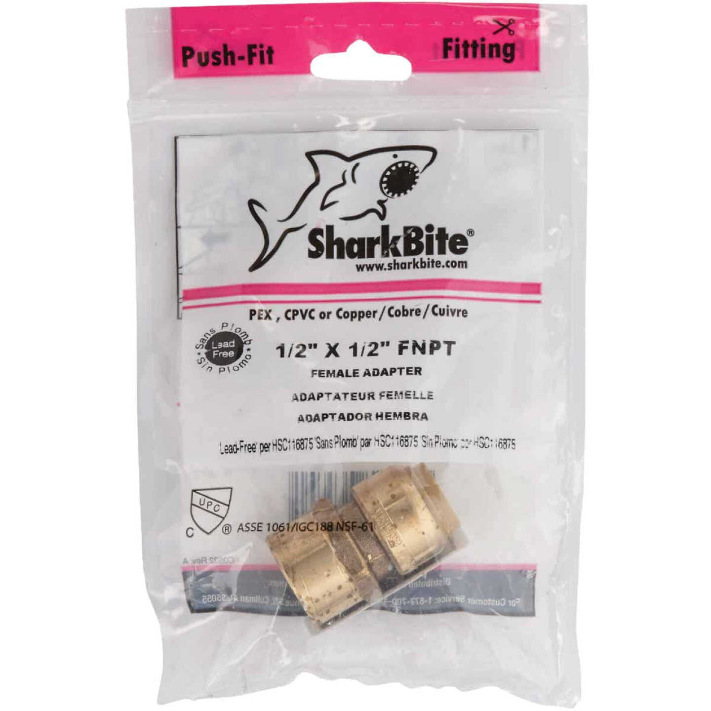 Cheap 😍 SharkBite 1/2 In. X 1/2 In. FNPT Straight Brass Push-to-Connect Female Adapter 🥰 2 Cheap 😍 SharkBite 1/2 In. X 1/2 In. FNPT Straight Brass Push-to-Connect Female Adapter 🥰 - Image 2