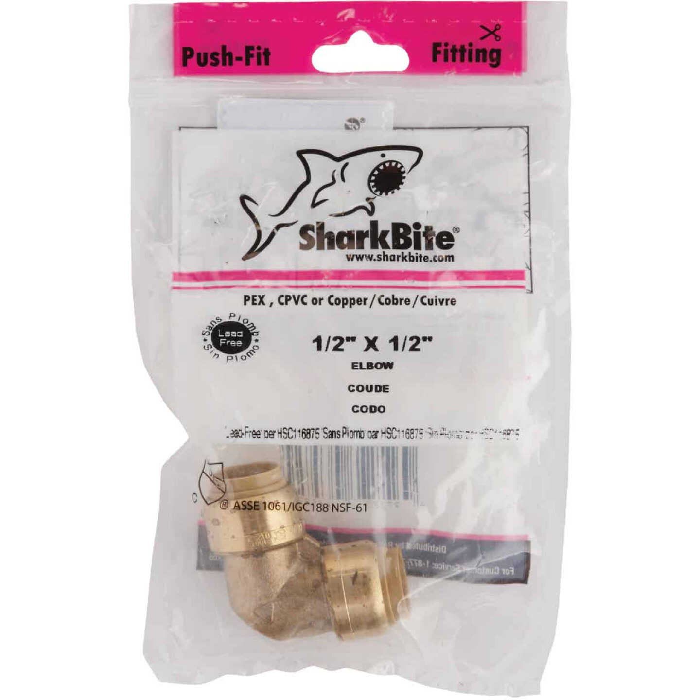 Hot Sale 😉 SharkBite 1/2 In. X 1/2 In. 90 Deg. Push-to-Connect Brass Elbow (1/4 Bend) 🎉 2 Hot Sale 😉 SharkBite 1/2 In. X 1/2 In. 90 Deg. Push-to-Connect Brass Elbow (1/4 Bend) 🎉 - Image 2