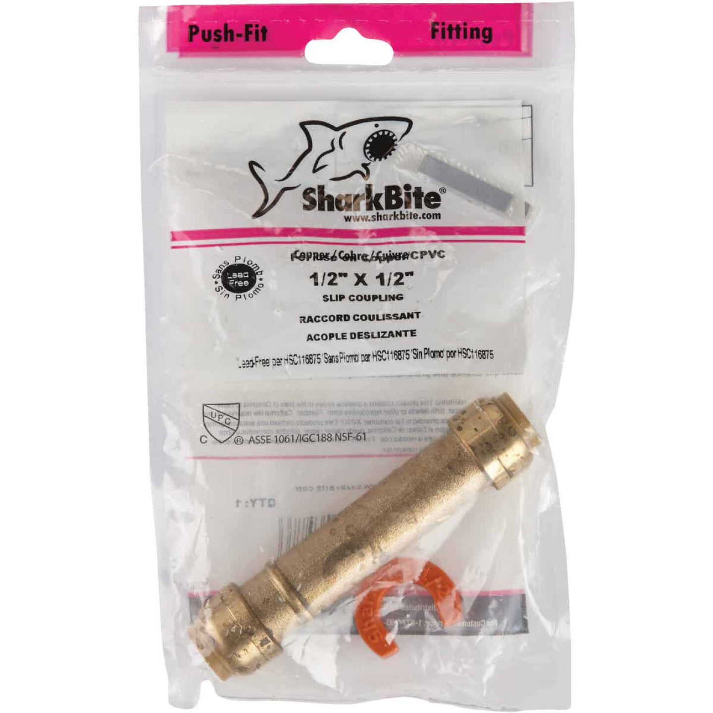 Outlet 💯 SharkBite 1/2 In. Push-to-Connect Brass Repair Coupling 👏 2 Outlet 💯 SharkBite 1/2 In. Push-to-Connect Brass Repair Coupling 👏 - Image 2