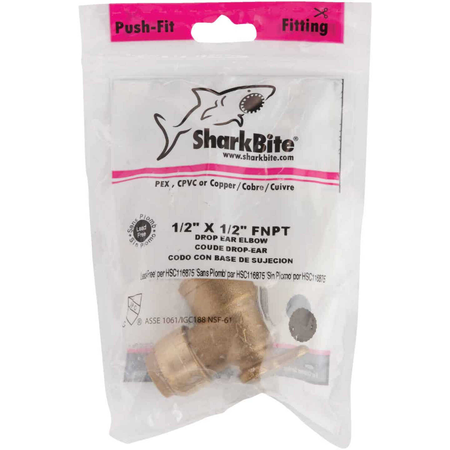 Coupon 🔔 SharkBite 1/2 In. PTC X 1/2 In. FPT 90 Deg. Push-to-Connect Drop Ear Brass Elbow (1/4 Bend) ✔️ 2 Coupon 🔔 SharkBite 1/2 In. PTC X 1/2 In. FPT 90 Deg. Push-to-Connect Drop Ear Brass Elbow (1/4 Bend) ✔️ - Image 2