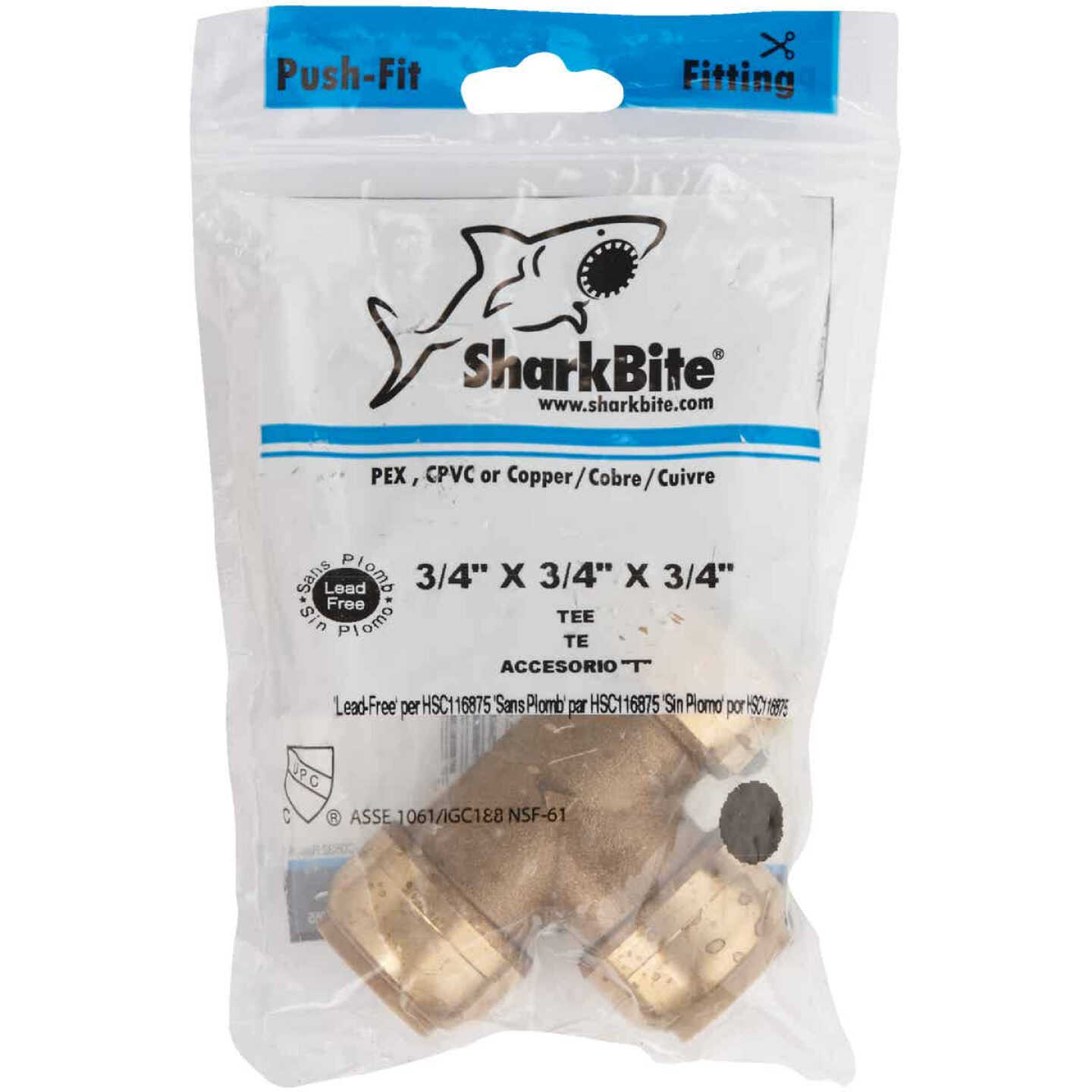 Best deal ✨ SharkBite 3/4 In. X 3/4 In. X 3/4 In. Brass Push-to-Connect Tee ❤️ 2 Best deal ✨ SharkBite 3/4 In. X 3/4 In. X 3/4 In. Brass Push-to-Connect Tee ❤️ - Image 2