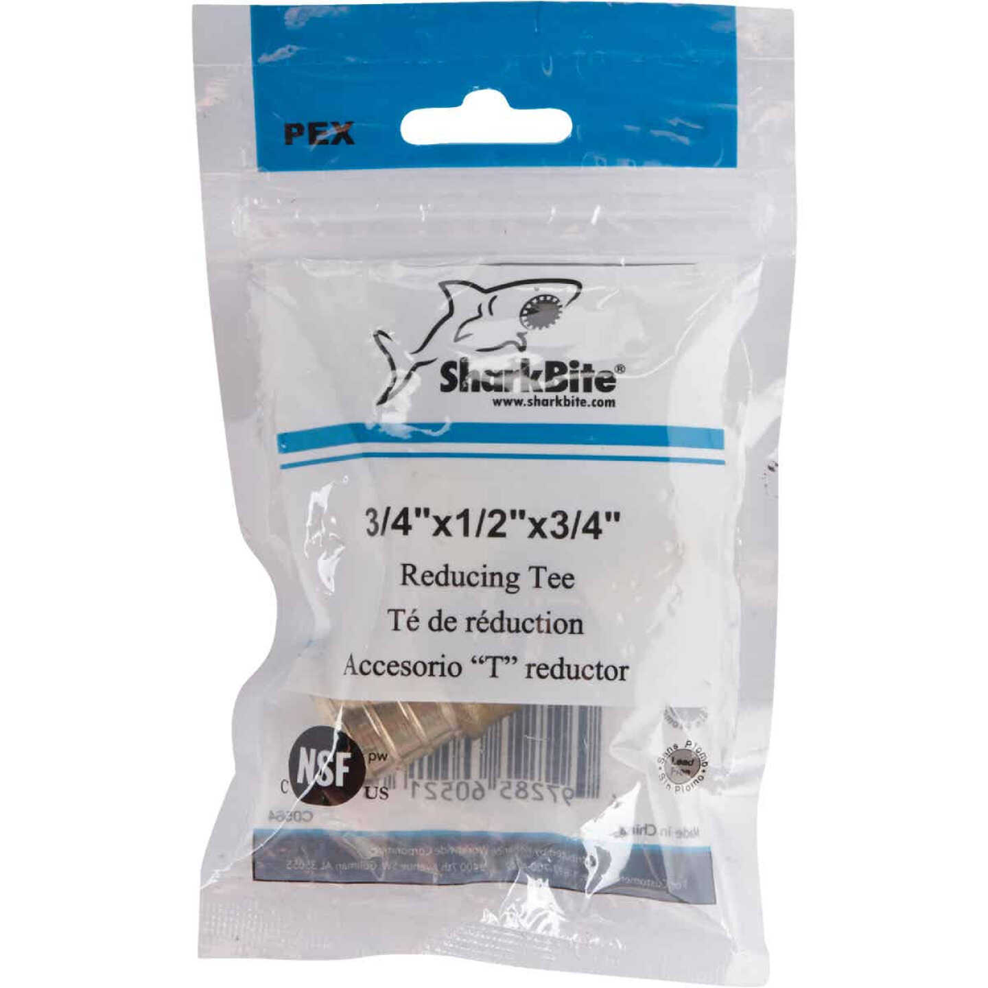Outlet 😀 SharkBite 3/4 In. X 1/2 In. X 3/4 In. Barb Reducing Brass PEX Tee ⌛ 2 Outlet 😀 SharkBite 3/4 In. X 1/2 In. X 3/4 In. Barb Reducing Brass PEX Tee ⌛ - Image 2