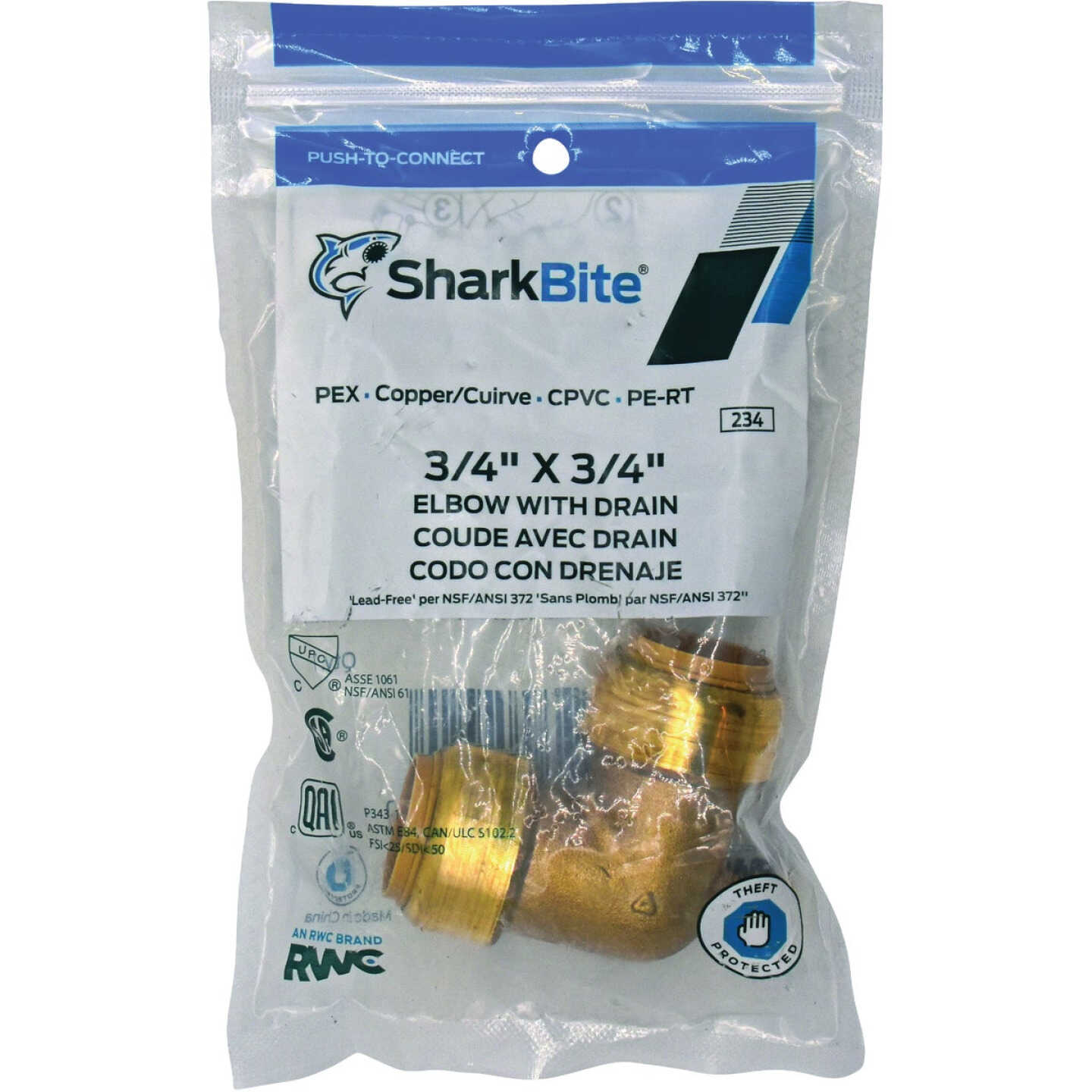 Flash Sale 🥰 SharkBite 3/4 In X 3/4 In. 90 Deg. Push-to-Connect Brass Elbow With Drain 😍 1 Flash Sale 🥰 SharkBite 3/4 In X 3/4 In. 90 Deg. Push-to-Connect Brass Elbow With Drain 😍