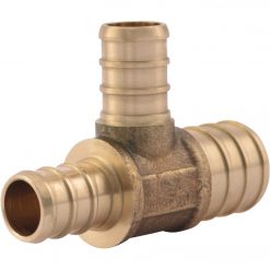 Discount ✔️ SharkBite 3/4 In. X 1/2 In. X 1/2 In. Barb Reducing Brass PEX Tee 🎉